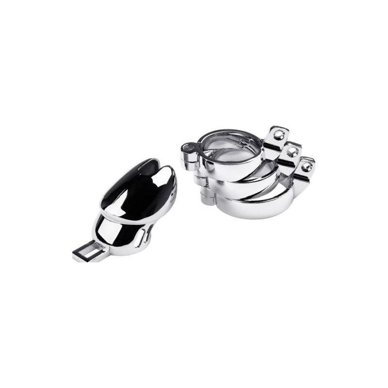 Silver Metal Chastity Cage Adjustable - Adult Toys