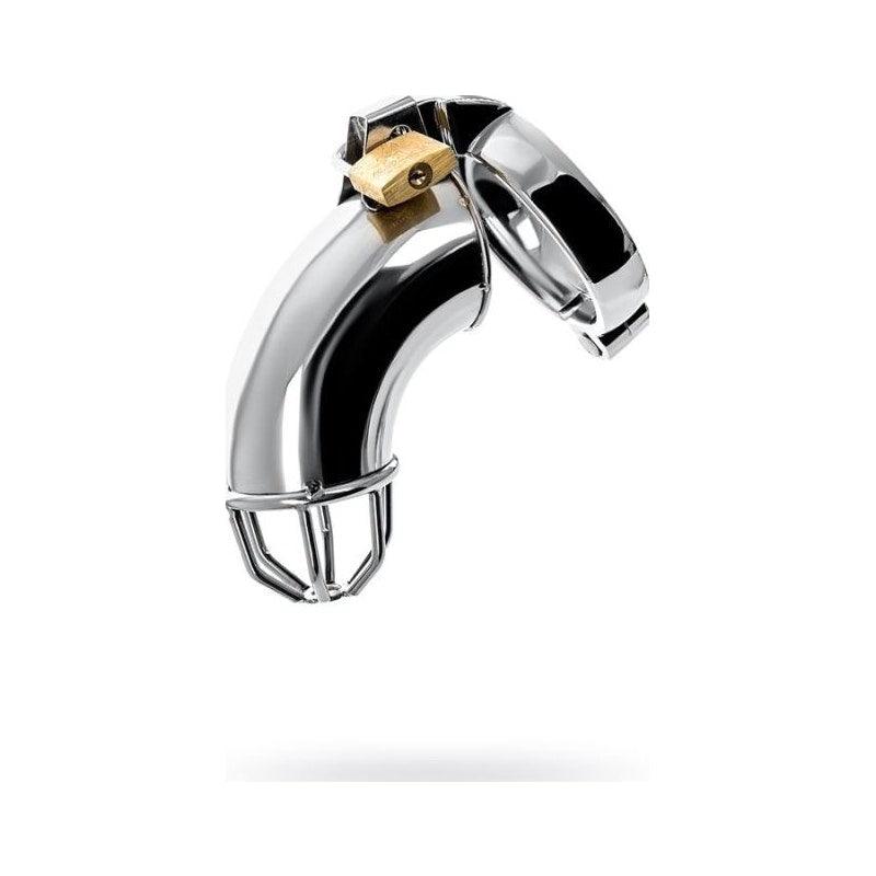 Silver Metal Cock Cage w Rings and Lock - Adult Toys