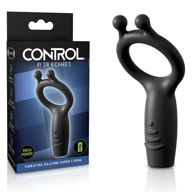 Sir Richards Vibrating Silicone Super C - Ring - Grey USB Rechargeable Vibrating Cock Ring - COCK RINGS