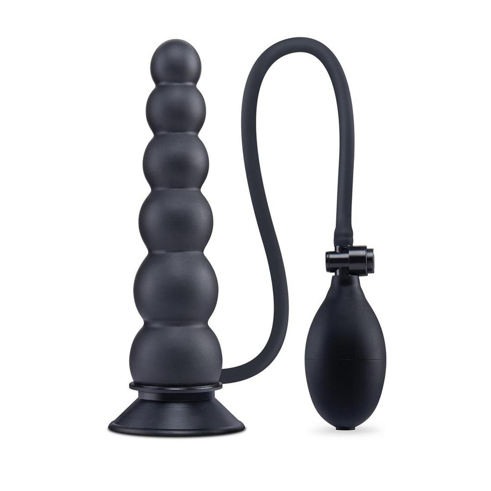 Size Up 7 Inch Ripple Inflatable Butt Plug Black 20.3 cm - ANAL TOYS