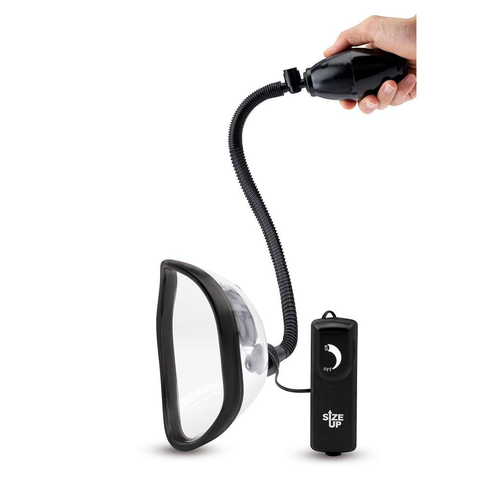 Size Up Vibrating Pussy Pump Clear Vibrating Vagina Pump - PUMPS