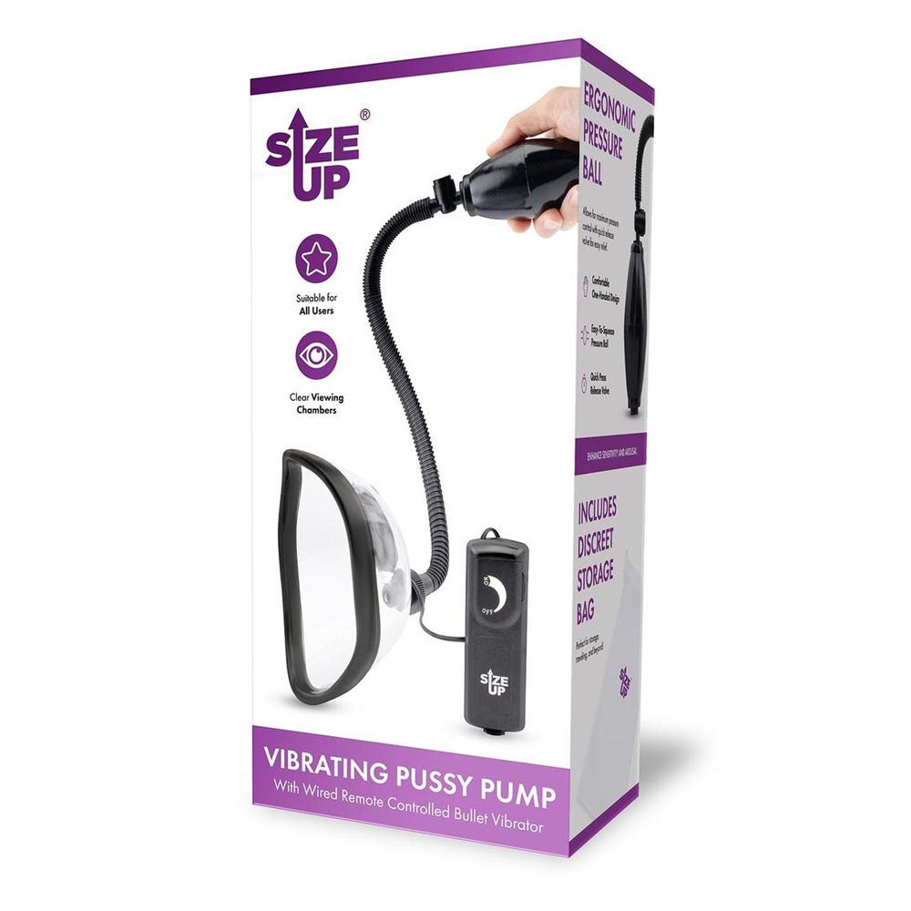 Size Up Vibrating Pussy Pump Clear Vibrating Vagina Pump - PUMPS