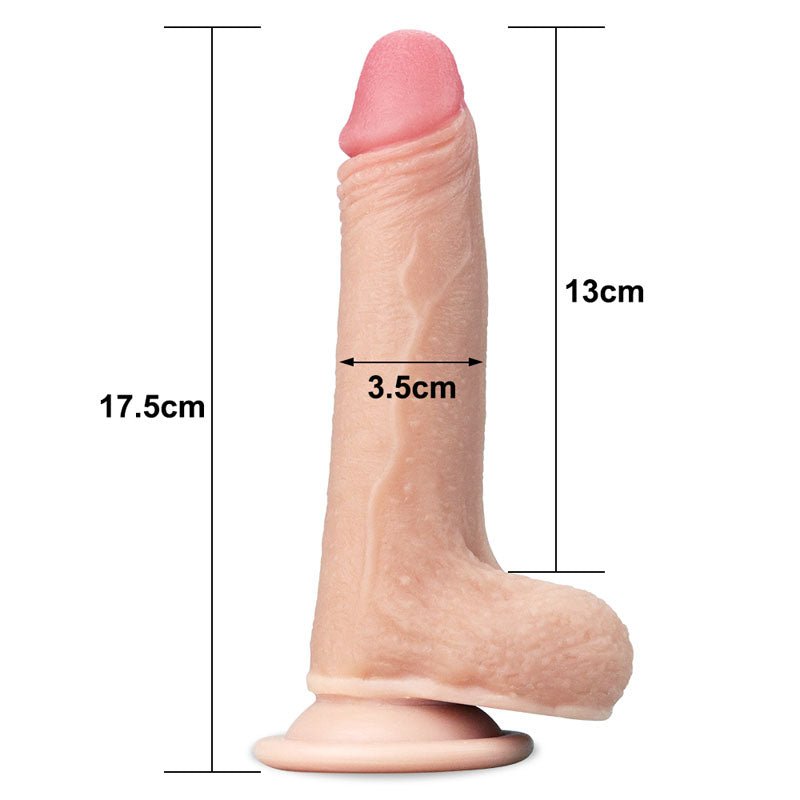 Sliding Skin Dual Layer Dong - Flesh (7'') with Flexible Skin - DONGS