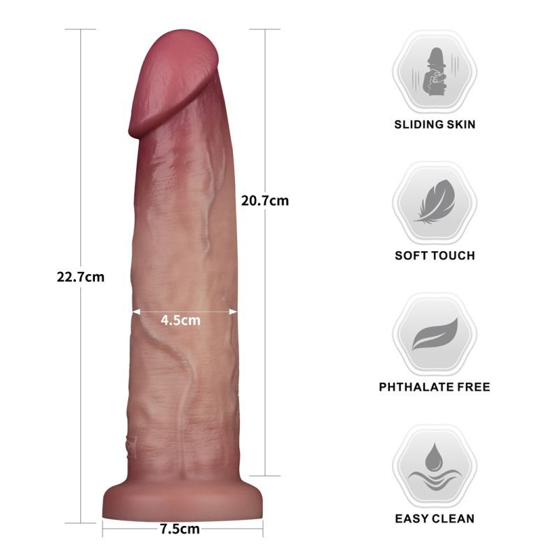 Sliding Skin Pro Dual Layer Silicone Dong 9in - Adult Toys - Naughty by Nature Adult Store