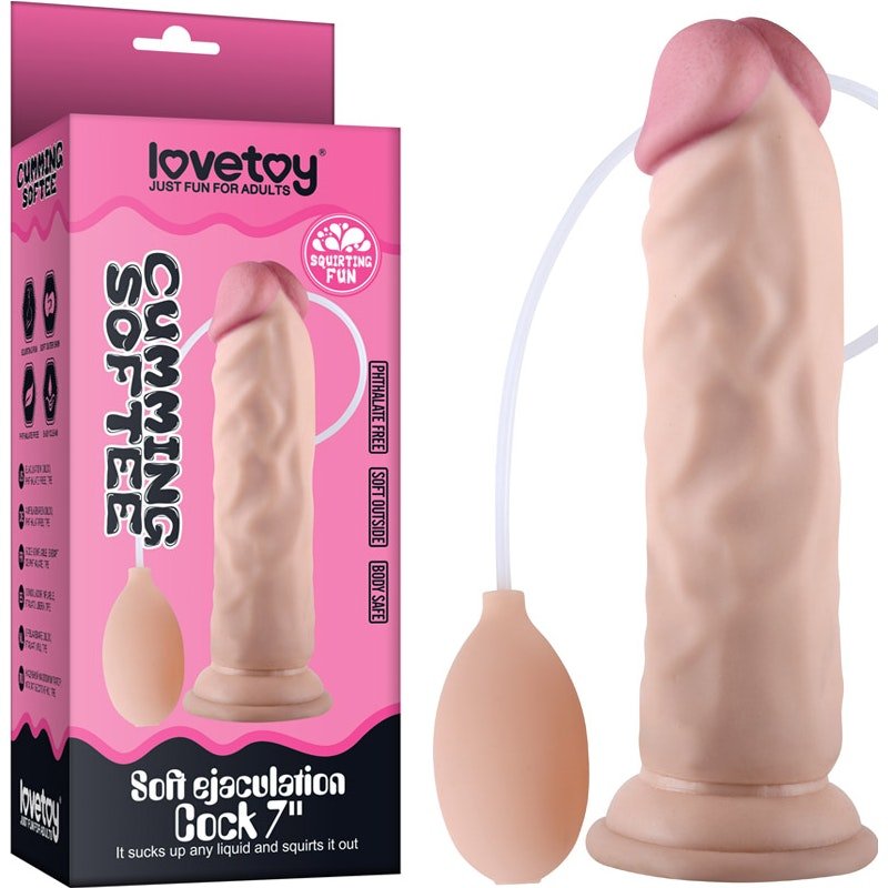 Soft Ejaculation Cock With Ball 8.5in - Adult Toys