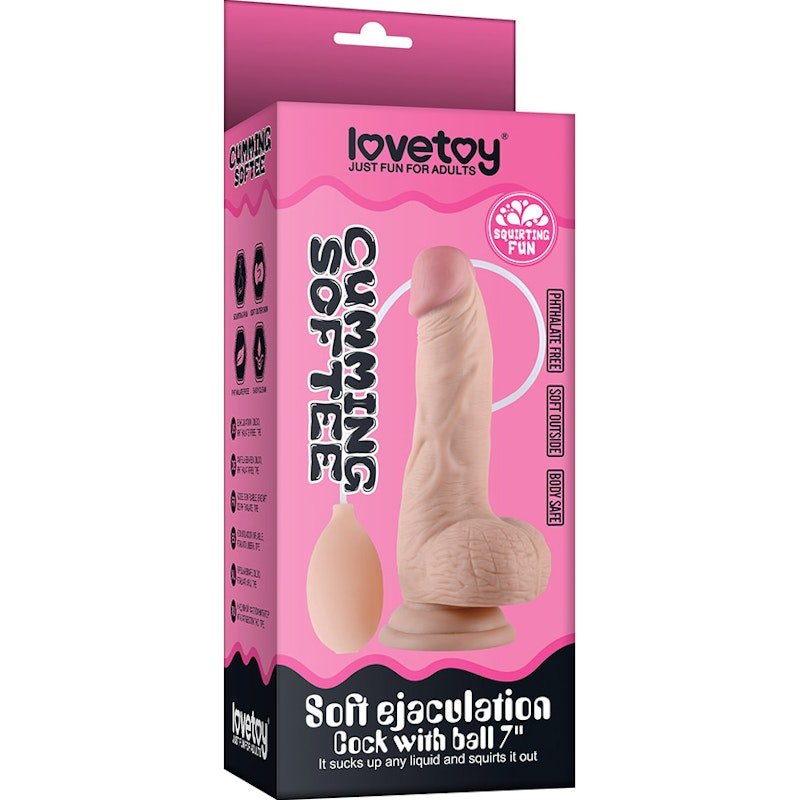 Soft Ejaculation Cock With Ball 8in - Adult Toys