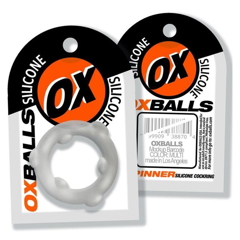 Spinner Silicone Cock Ring Clear - cock ring