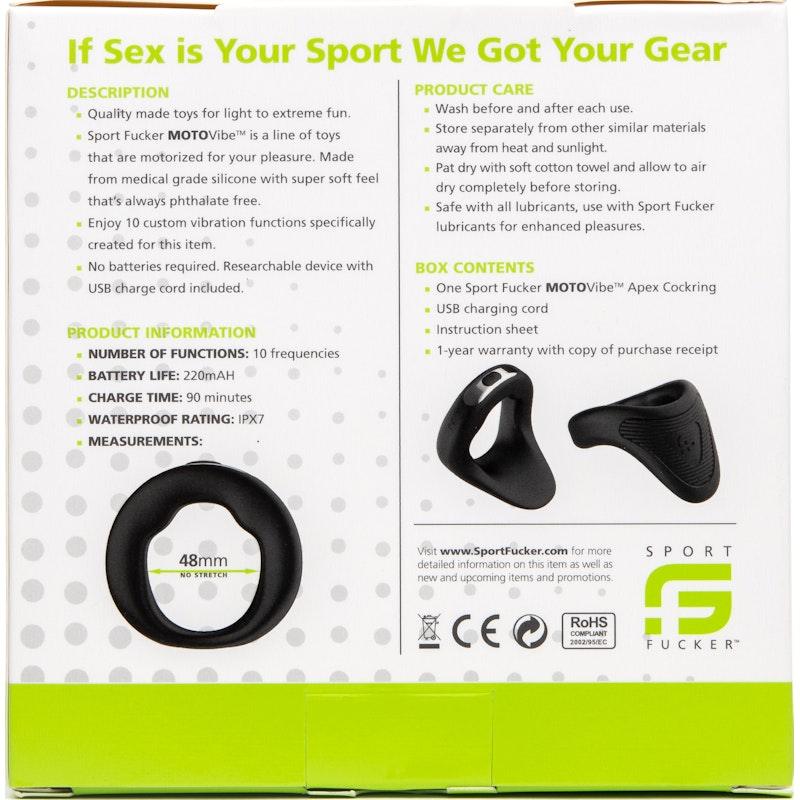 Sport Fucker MOTOVibe APEX Vibrating Cockring – Rechargeable Silicone - Adult Toys