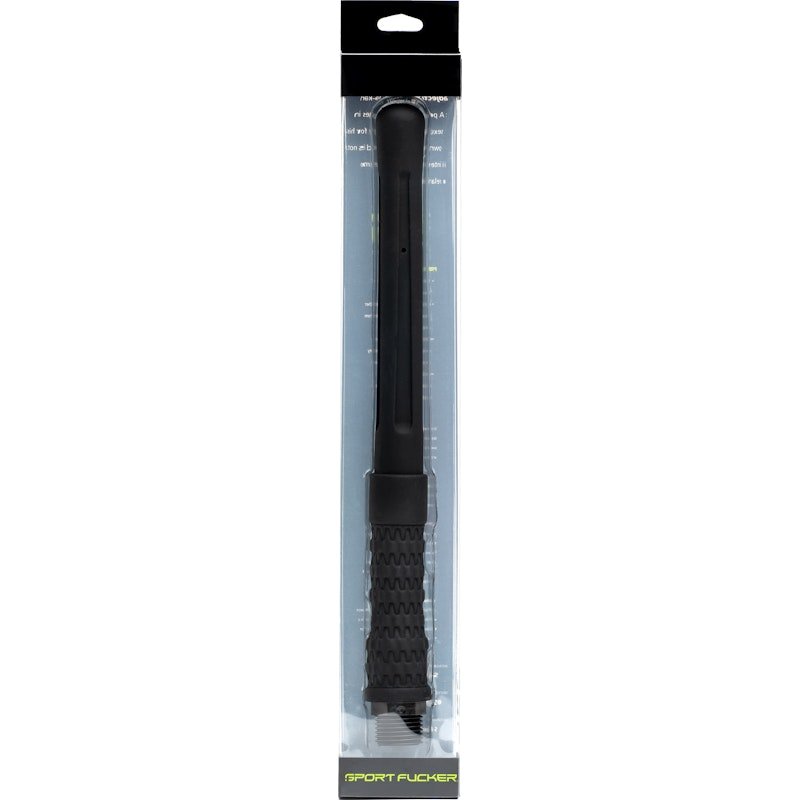 Sport Fucker PowerShot Nozzle – 10in Black Platinum Silicone Douching Tip - Adult Toys