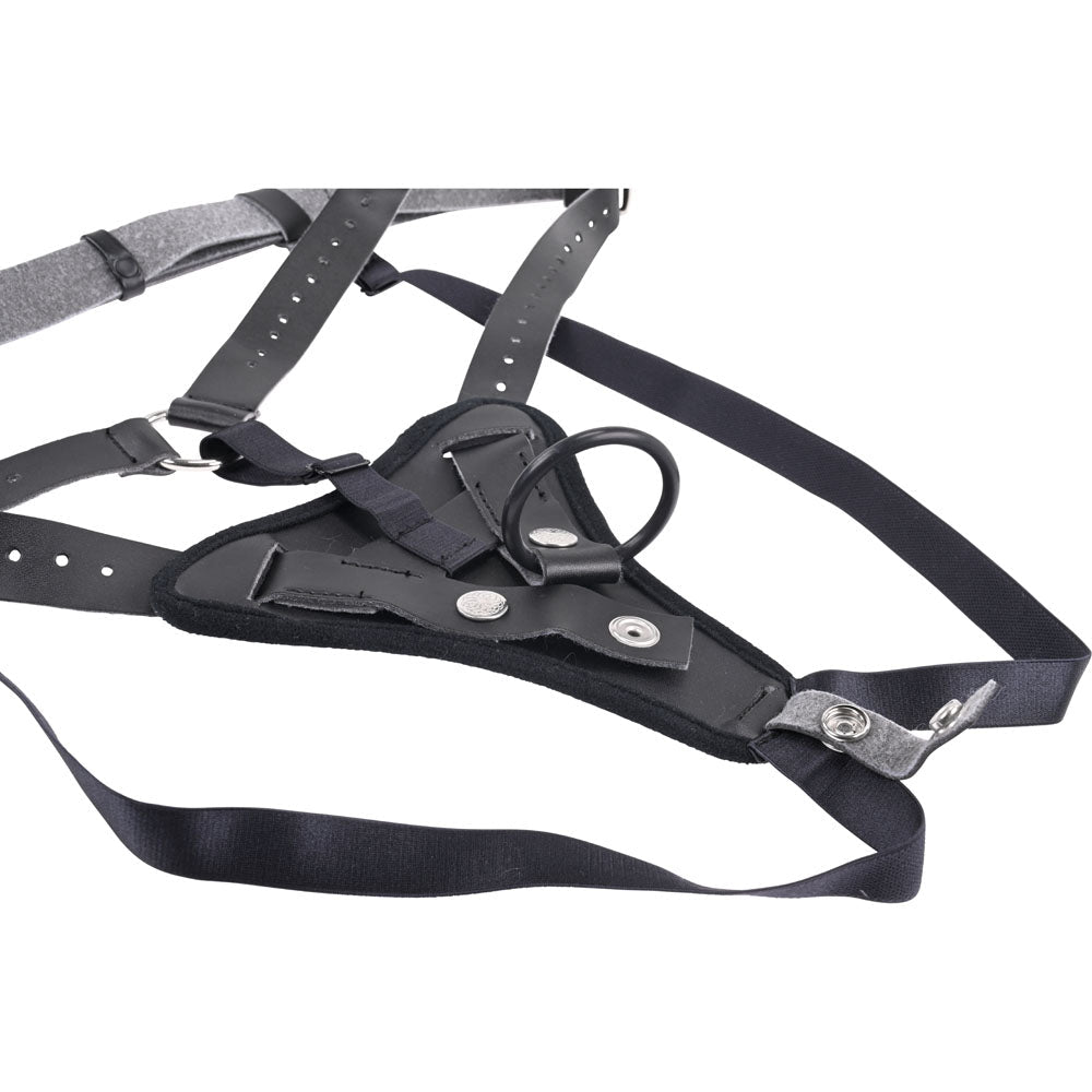 SPORTSHEETS Aurora High Waisted Strap On - Black Adjustable Strap - On Harness (No Probe Included) - STRAP - ONS