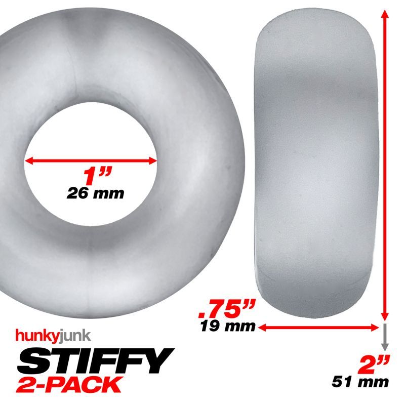 Stiffy 2 Pc Bulge Cockrings by HunkyJunk Ice Clear Ice - Adult Toys