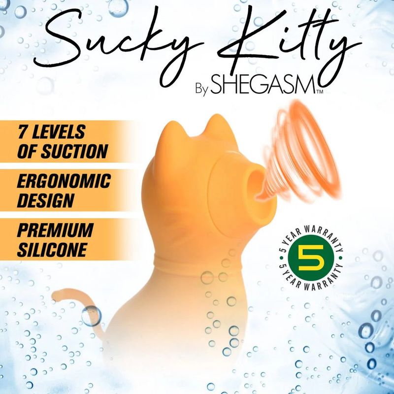 Sucky Kitty 7X Clitoral Stimulator Orange - Adult Toys - Naughty by Nature Adult Store