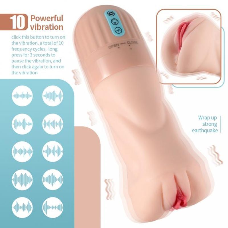 Suctroker Dual Density Vibrating Sucking Pussy - Adult Toys