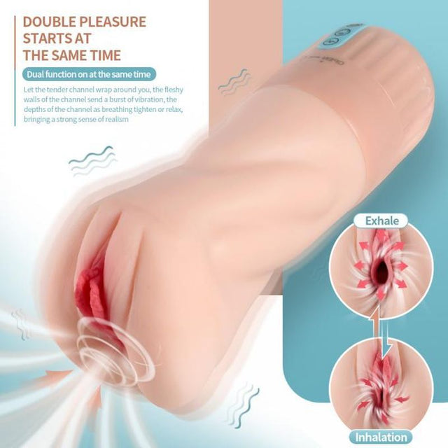 Suctroker Dual Density Vibrating Sucking Pussy - Adult Toys