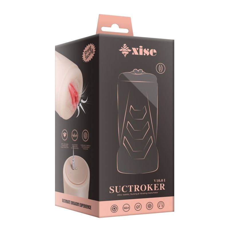 Suctroker Dual Density Vibrating Sucking Vaginal Masturbator V1 - Adult Toys