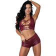Thalia Burgundy Tease Two Piece Set - Lingerie - Naughty by Nature Adult Store