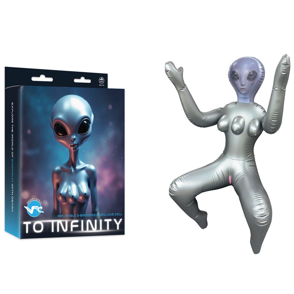 To Infinity - Silver Inflatable Squatting Alien Love Doll - DOLLS