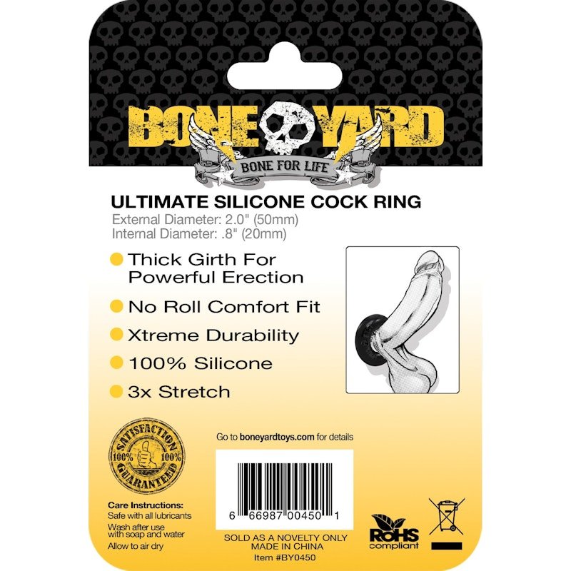 Ultimate Silicone Cock Ring Black - Adult Toys