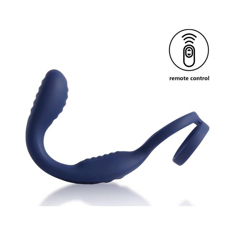 VibraDuo Vibrating Anal Probe and Perineum Stim with Cockring - Adult Toys