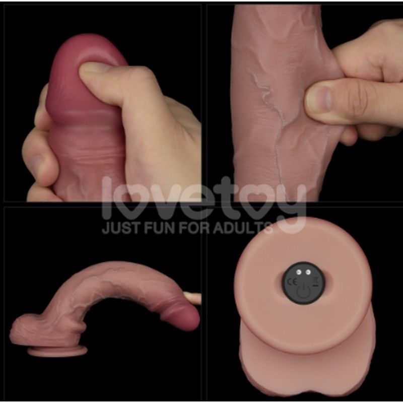 Vibrating Sliding Skin Pro II Silicone Dong 10in - Adult Toys - Naughty by Nature Adult Store
