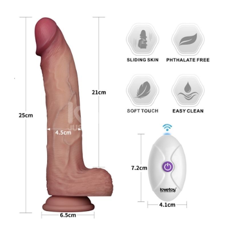 Vibrating Sliding Skin Pro II Silicone Dong 10in - Adult Toys - Naughty by Nature Adult Store