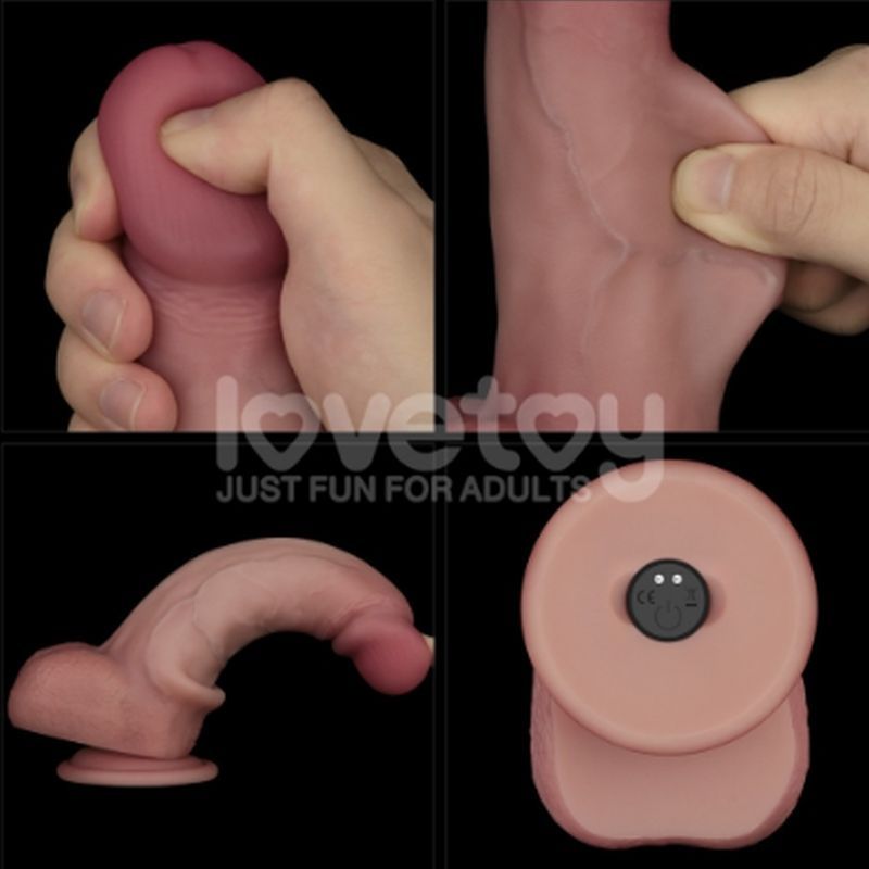 Vibrating Sliding Skin Pro II Silicone Dong 8in - Adult Toys - Naughty by Nature Adult Store