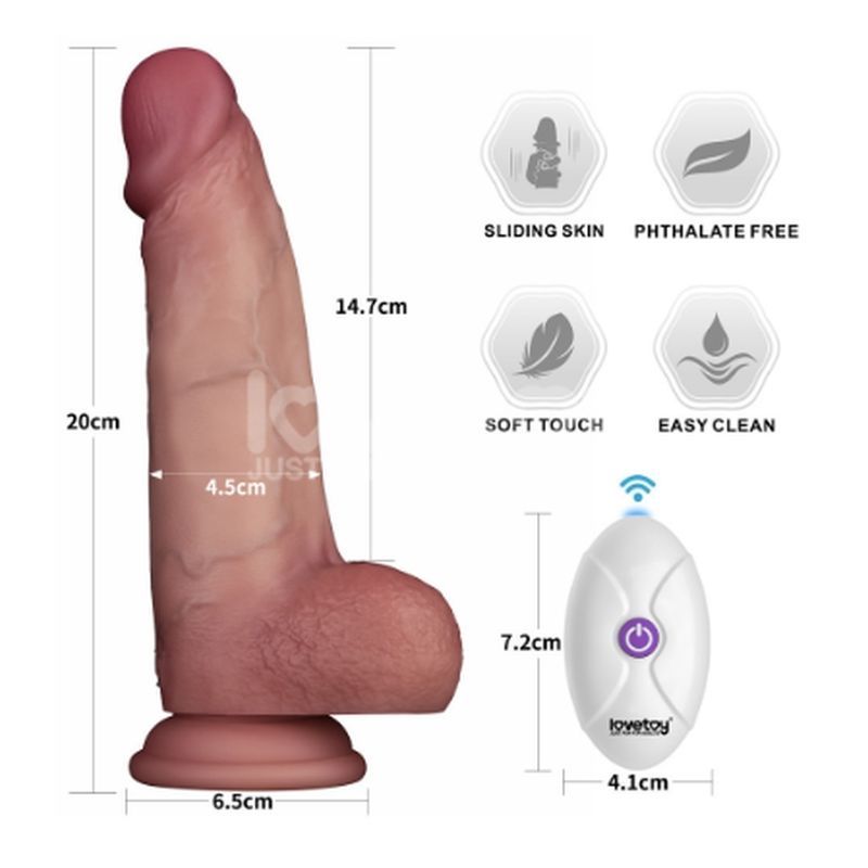 Vibrating Sliding Skin Pro II Silicone Dong 8in - Adult Toys - Naughty by Nature Adult Store