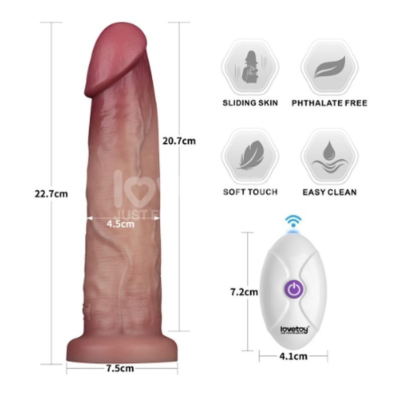 Vibrating Sliding Skin Pro II Silicone Dong 9in - Adult Toys - Naughty by Nature Adult Store