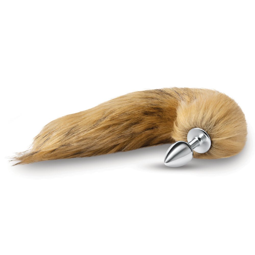 WhipSmart Furry Tales 14 Inch Brown Fox Tail - Metal 6.3 cm Butt Plug with Brown Fox Tail - Anal Toys