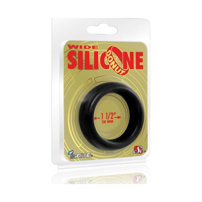 Wide Donut Black Cock Ring 38mm - Adult Toys