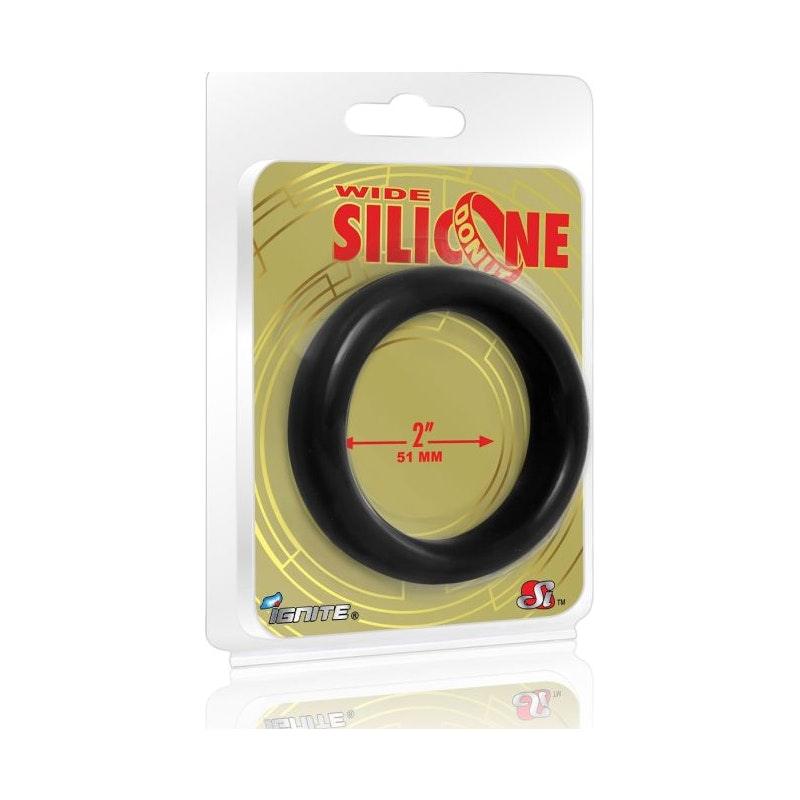 Wide Donut Black Cock Ring 51mm - Adult Toys