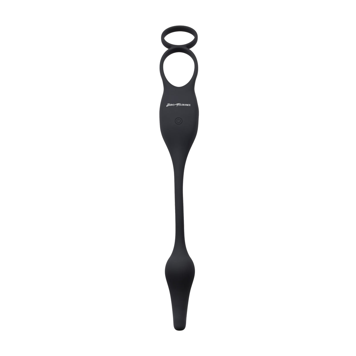 Zero Tolerance PLUG & TUG - Black USB Rechargeable Vibrating Cock Ring with Anal Plug - COCK RINGS