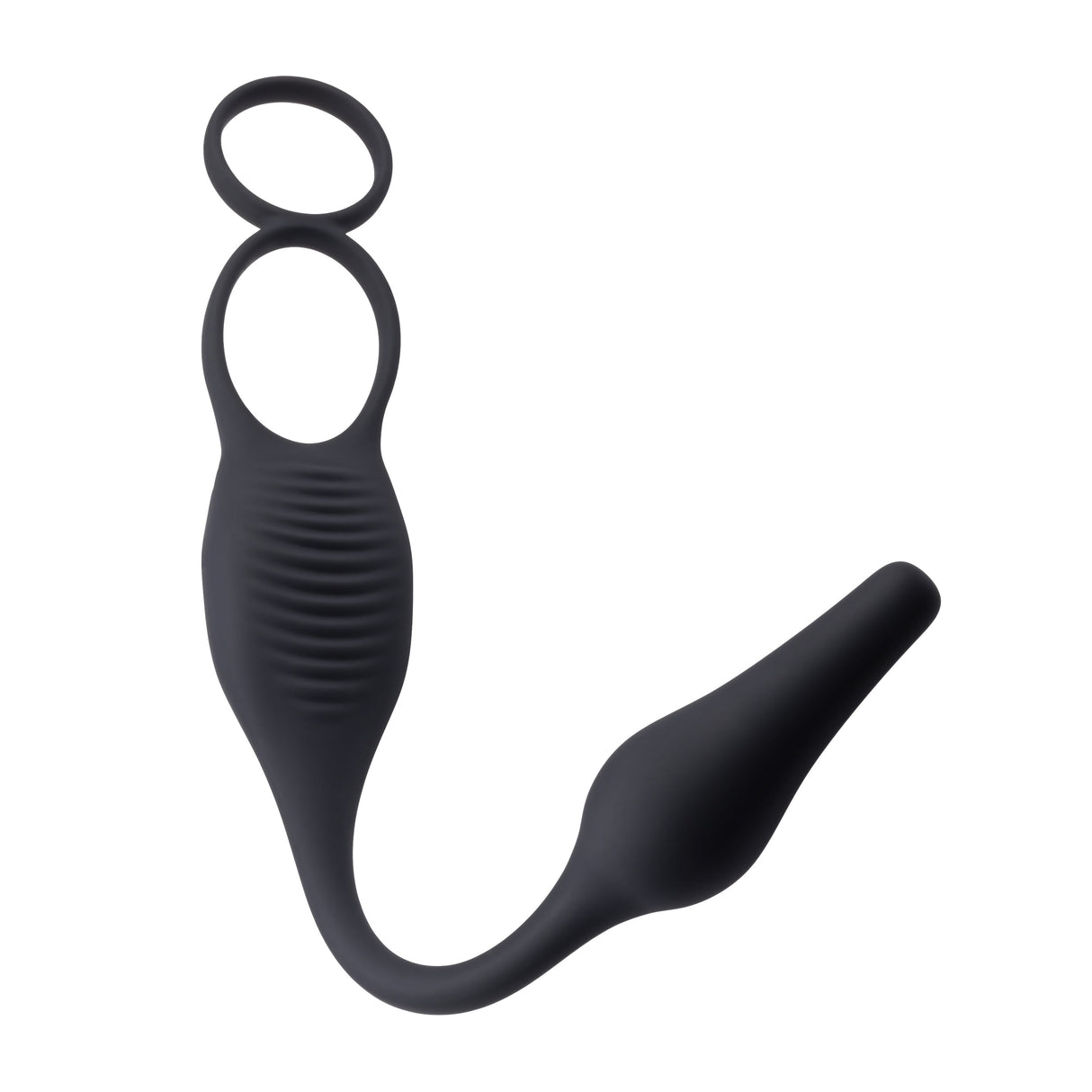 Zero Tolerance PLUG & TUG - Black USB Rechargeable Vibrating Cock Ring with Anal Plug - COCK RINGS