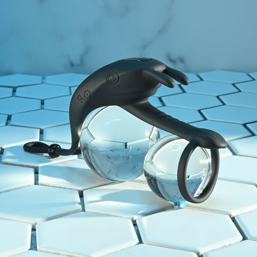 Zero Tolerance SADDLE UP - Black USB Rechargeable Vibrating Cock & Ball Rings - COCK RINGS