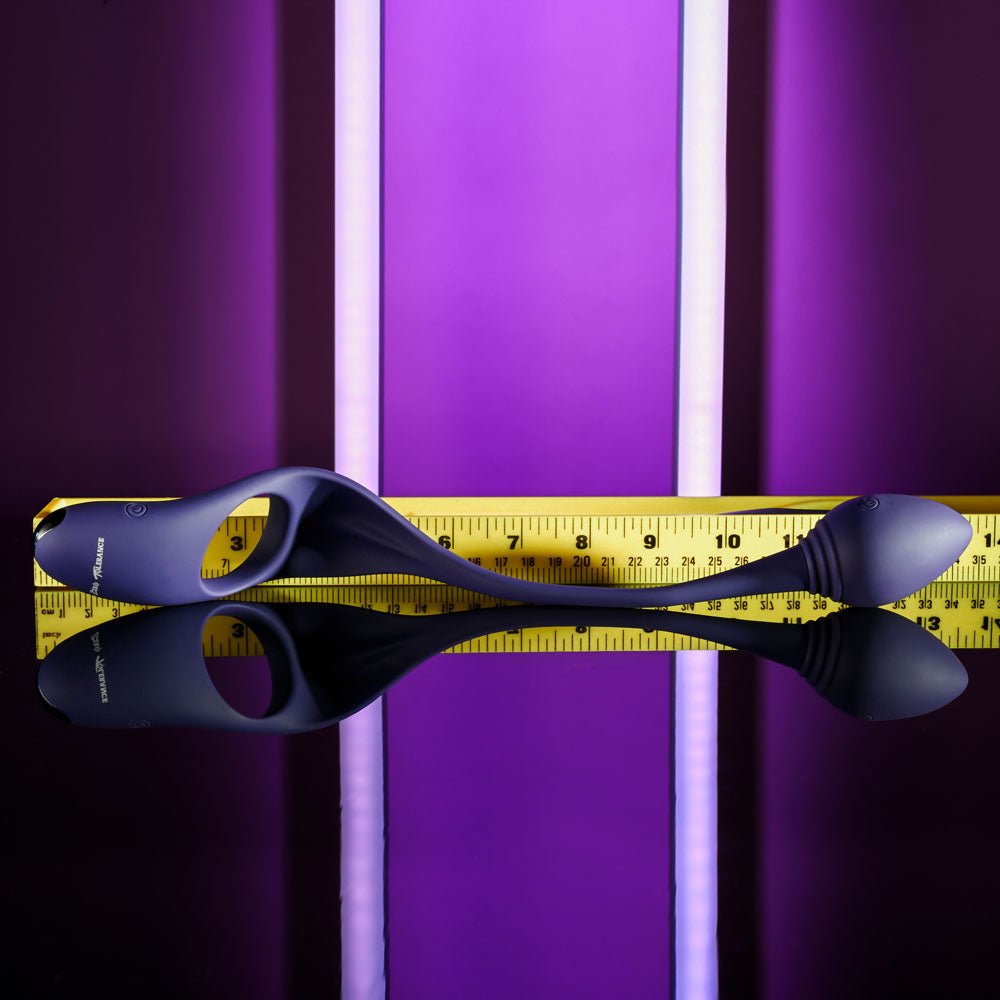 Zero Tolerance TIP TO TAIL - Blue USB Rechargeable Vibrating Butt Plug with Vibrating Cock Ring - Anal Toys