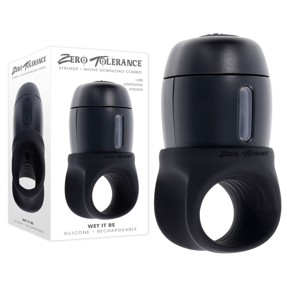 Zero Tolerance WET IT BE - Black USB Rechargeable Vibrating and Self Lubricating Stroker - MASTURBATORS