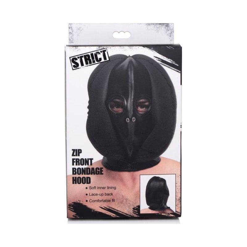 Zip Front Bondage Hood Black - Naughty by Nature Adult Store