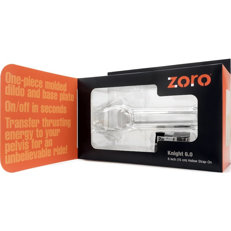 Zoro Knight 6in Hollow Shaft Clear Strap On - Adult Toys