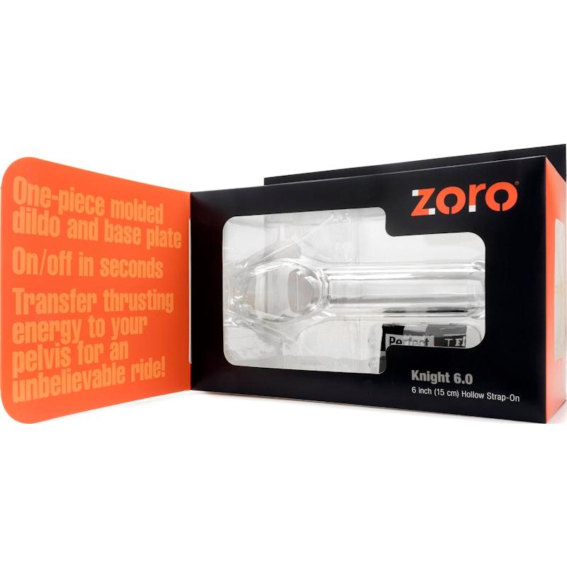 Zoro Knight 6in Hollow Shaft Clear Strap On - Adult Toys