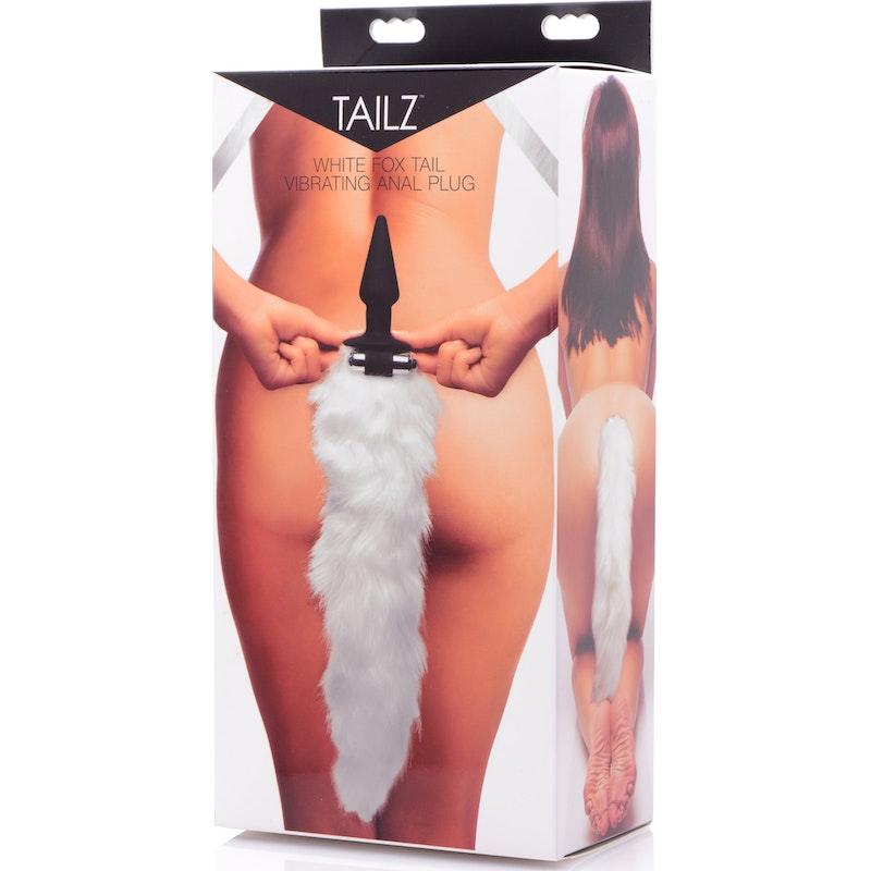 White Fox Tail Vibrating Anal Plug - Naughty by Nature Adult Store
