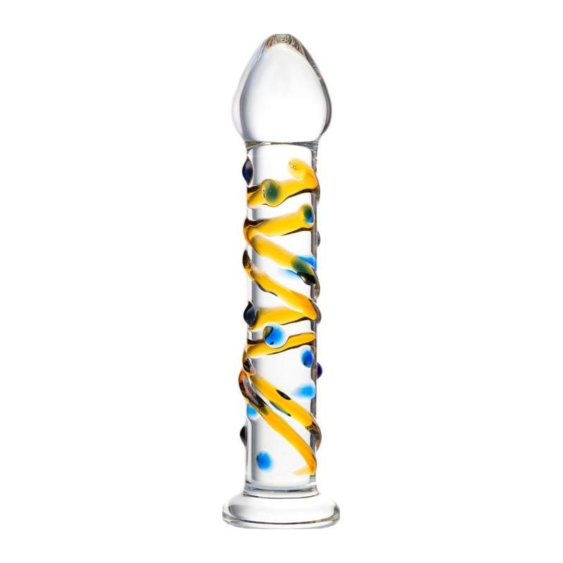 Sexus Glass Dildo Yellow 17.2cm - Naughty by Nature Adult Store