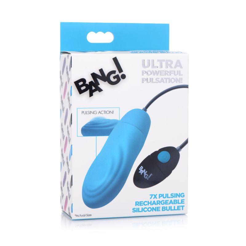 7X Pulsing Rechargeable Bullet Blue - Adult Toys