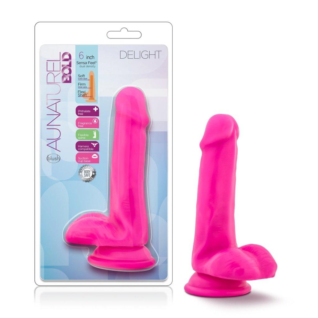 Au Naturel Bold Delight 6in Dildo Pink - Naughty by Nature Adult Store