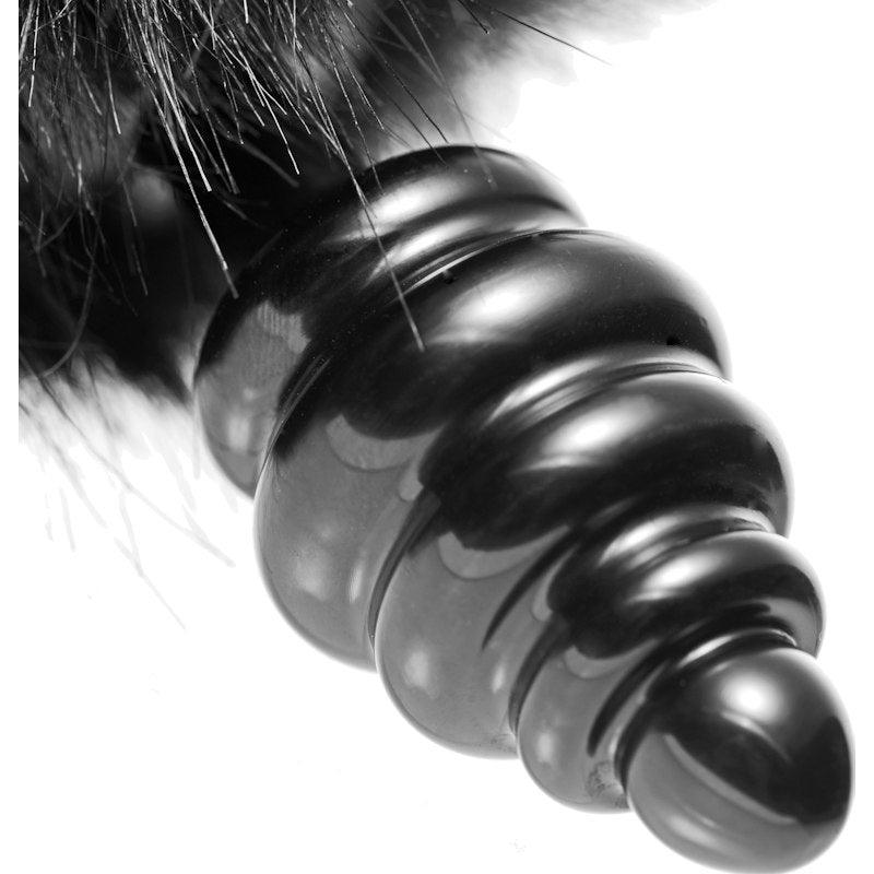 Black Bunny Tail Anal Plug - Adult Toys