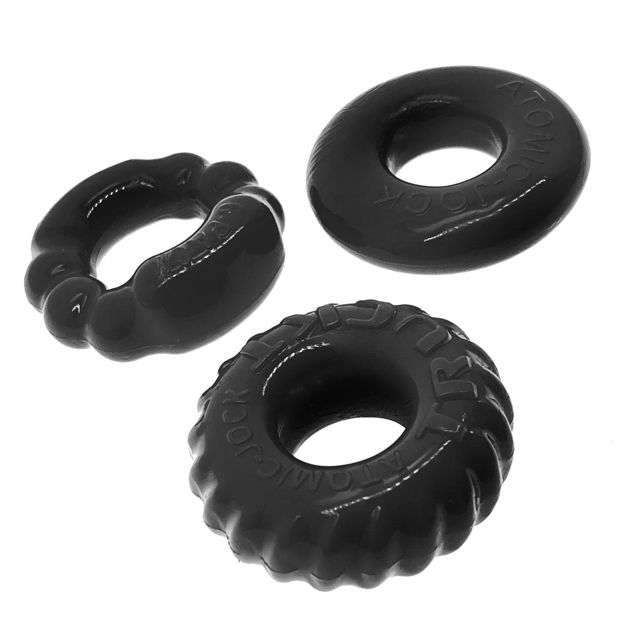 Bonemaker 3 Pc Cockring Set Black - Naughty by Nature Adult Store