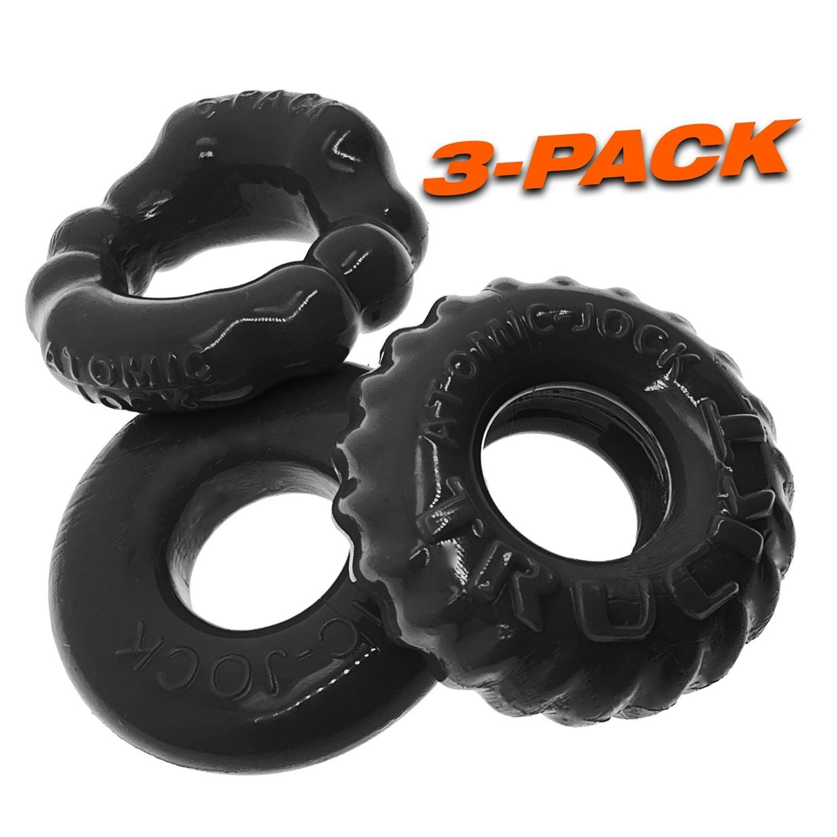 Bonemaker 3 Pc Cockring Set Black - Naughty by Nature Adult Store