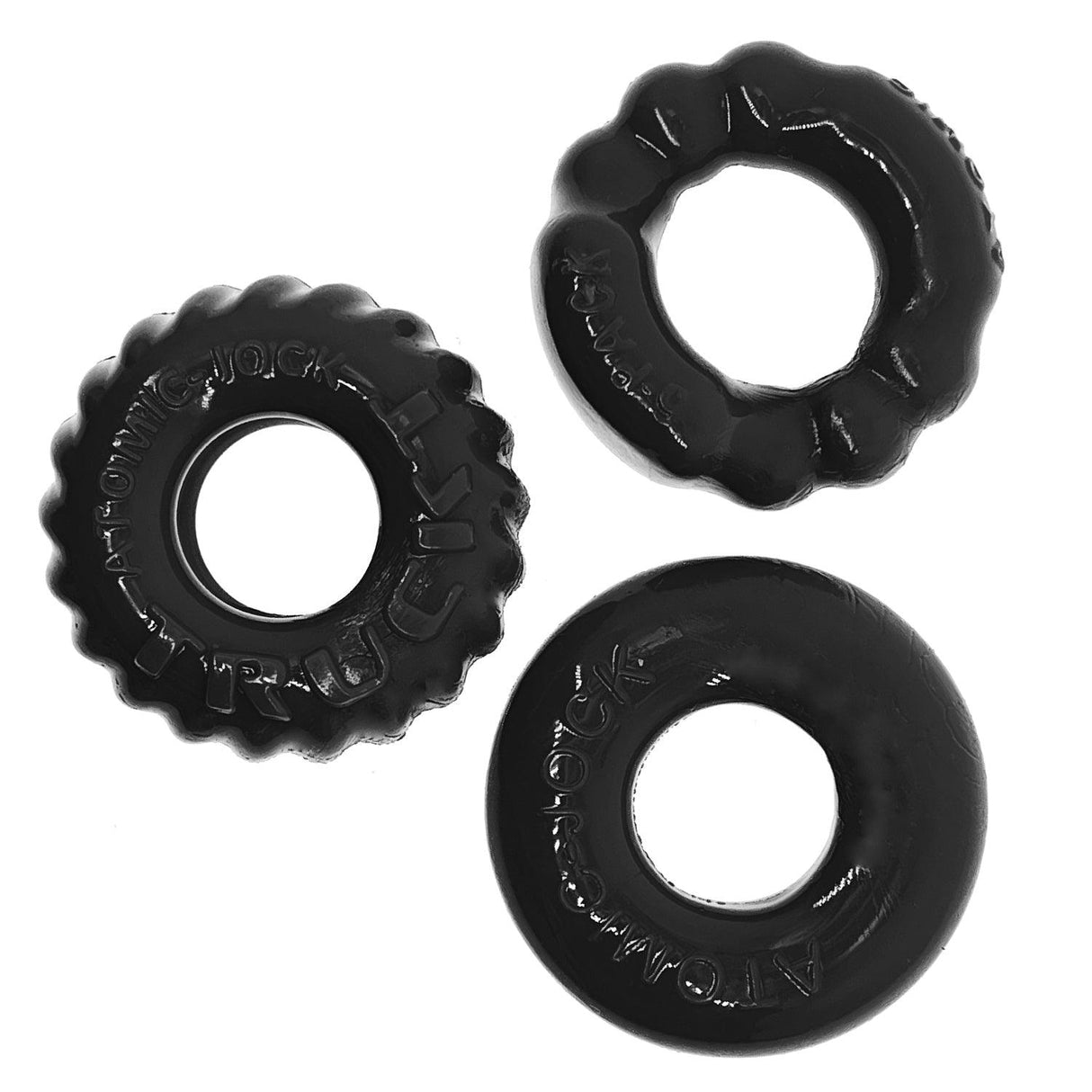 Bonemaker 3 Pc Cockring Set Black - Naughty by Nature Adult Store