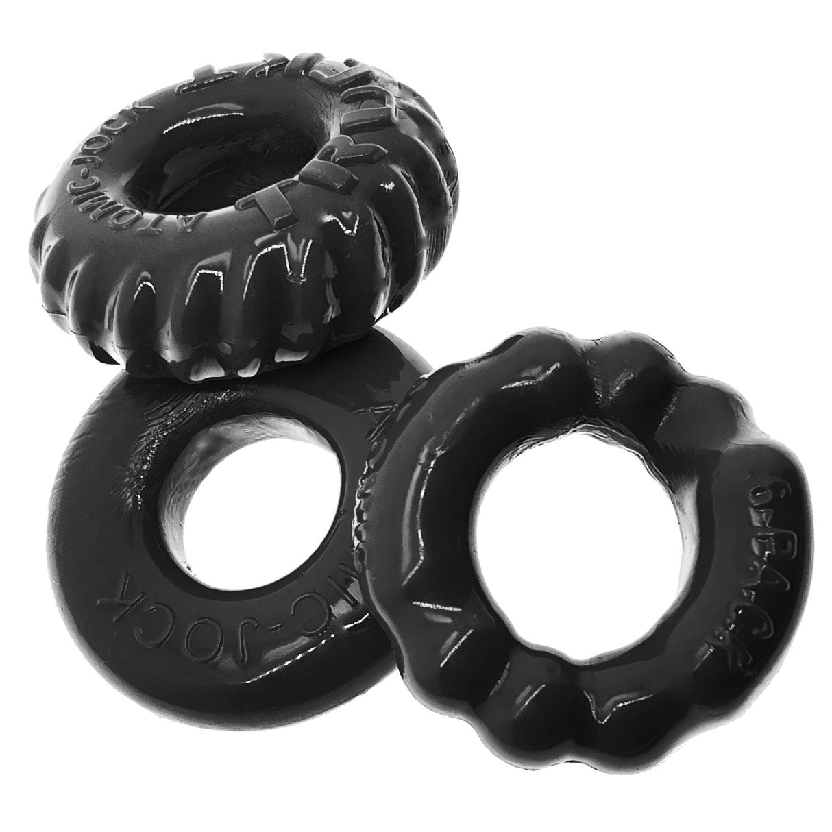 Bonemaker 3 Pc Cockring Set Black - Naughty by Nature Adult Store