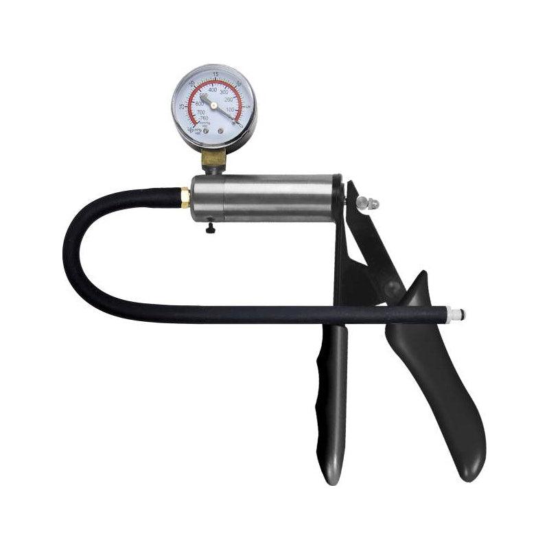 Brass Pistol Pump with Gauge and Hose - Adult Toys