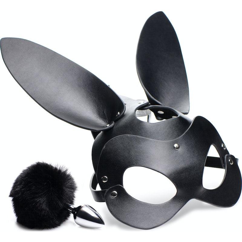 Bunny Tail Anal Plug and Mask Set - Adult Toys